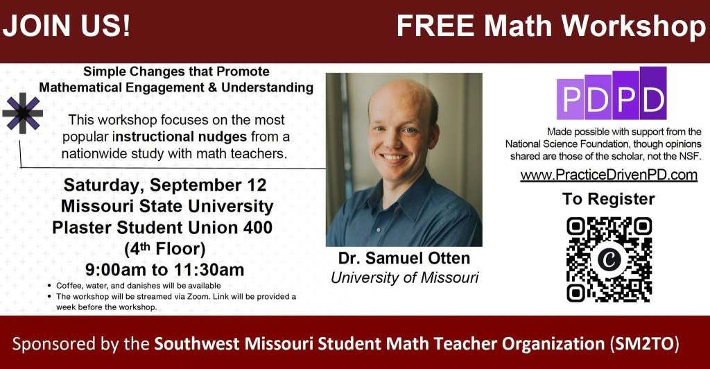 Workshop flyer showing a picture of Samuel Otten and details about a session on instructional nudges.